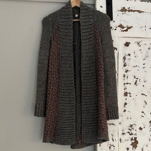 Moth (anthropology) Charcoal and Burgundy Cardigan